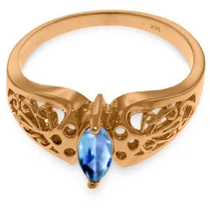 0.2 Carat 14K Solid Rose Gold You Are Splendid Blue Topaz Ring