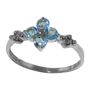 0.58 Carat 14K Solid Yellow Gold Audible Blue Topaz Ring