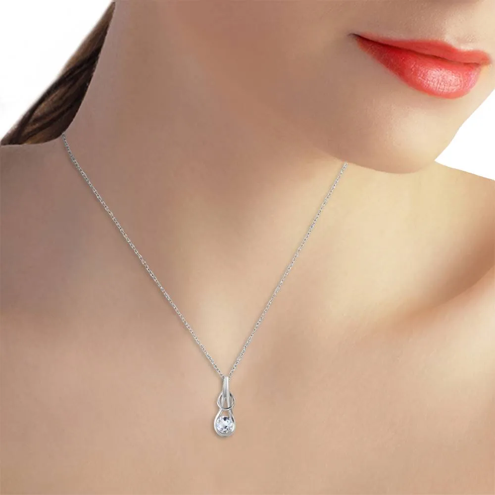 0.65 Carat 14K Solid White Gold It Is Written Aquamarine Necklace
