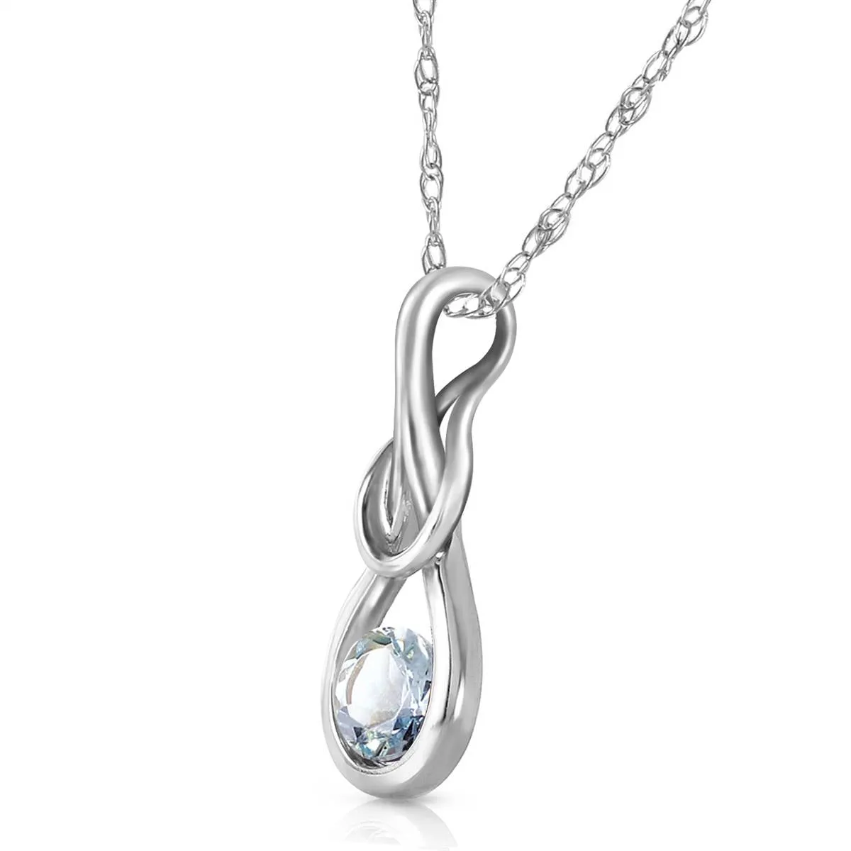 0.65 Carat 14K Solid White Gold It Is Written Aquamarine Necklace