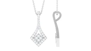 1 CT Designer Moissanite Dangle Pendant in Prong Setting