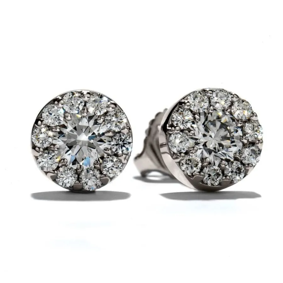 1.00ct Round Brilliant Cut Diamond Fulfillment Cluster Stud Earrings