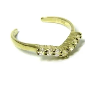 10kt GOLD Cubic Zirconia PRINCESS Toe Ring