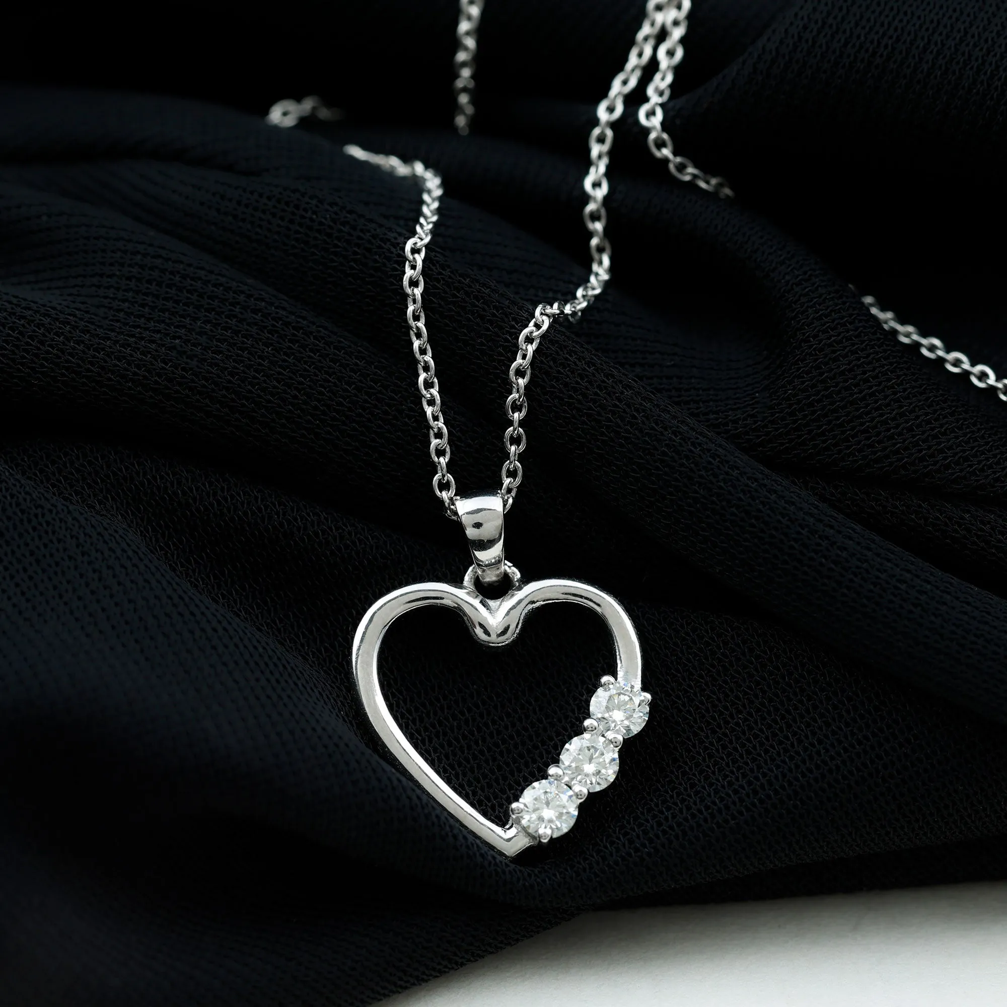 1/4 CT Simple Moissanite and Gold Heart Pendant