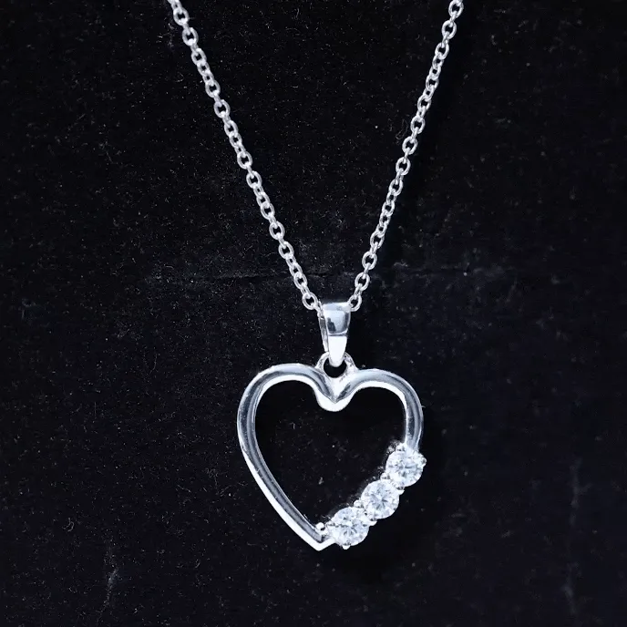 1/4 CT Simple Moissanite and Gold Heart Pendant
