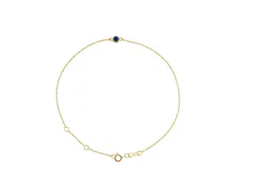 14K Gold Natural Round Sapphire Bracelet