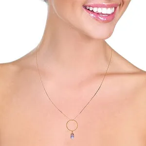 14K Solid Rose Gold Briolette Purple Amethyst Necklace Gemstone Class