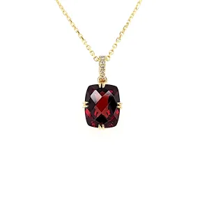 14k Yellow Gold Garnet Necklace (I8007)