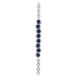 1.55 Carat 14K Solid White Gold Bracelet Natural Sapphire