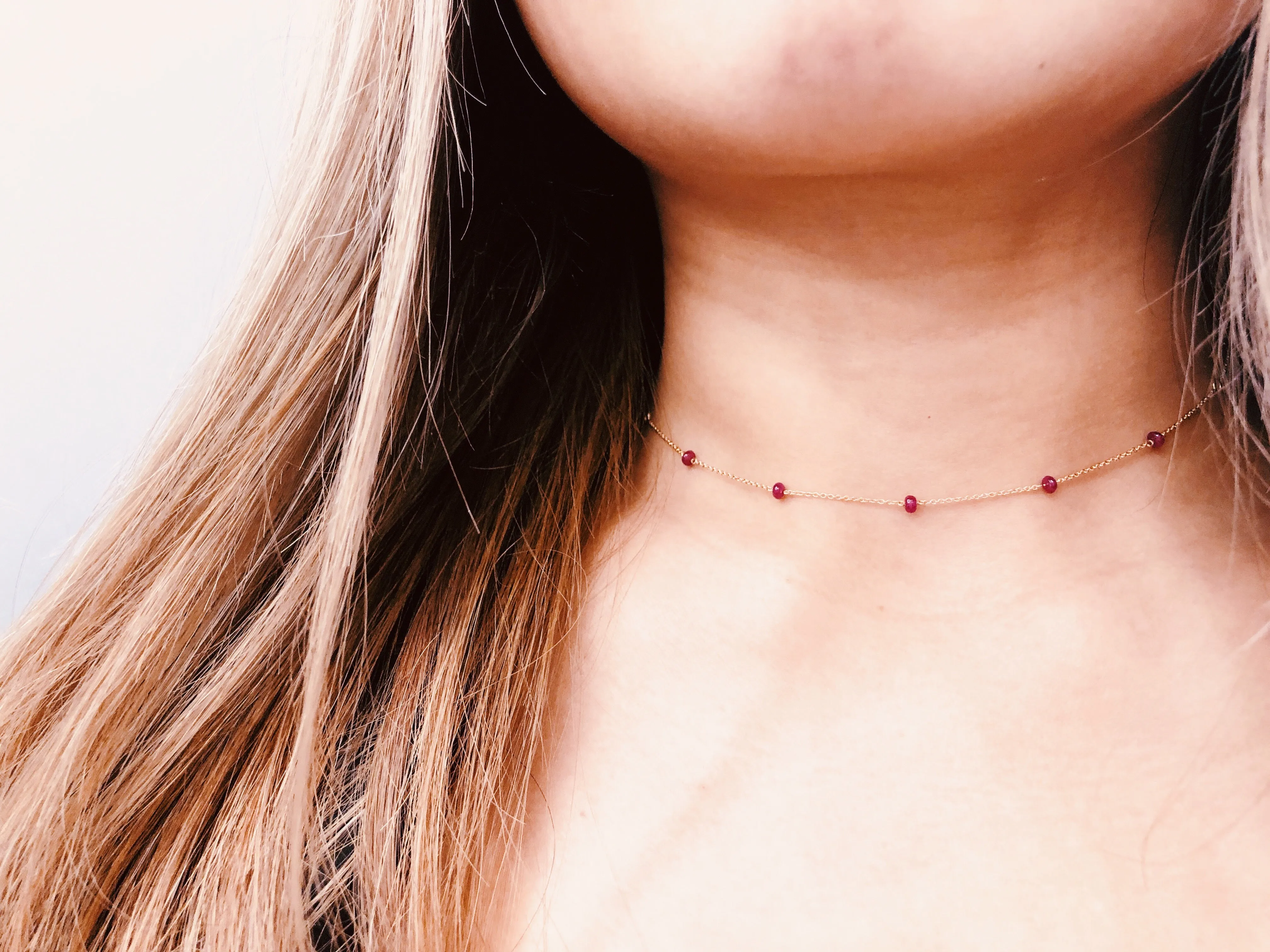 18k Gold 2 Ways By The Yard Sapphire Bead Necklace
