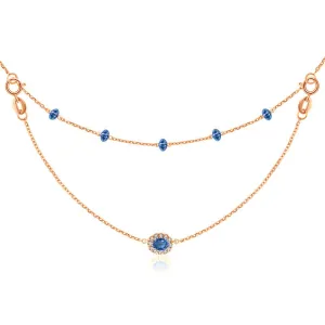 18k Gold 2 Ways By The Yard Sapphire Bead Necklace