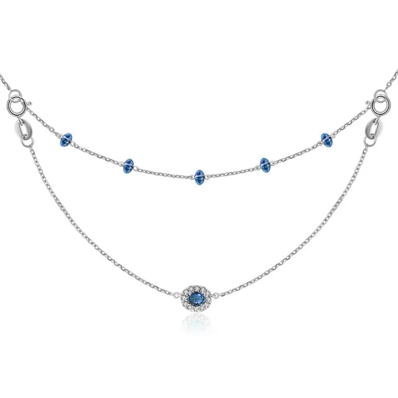 18k Gold 2 Ways By The Yard Sapphire Bead Necklace