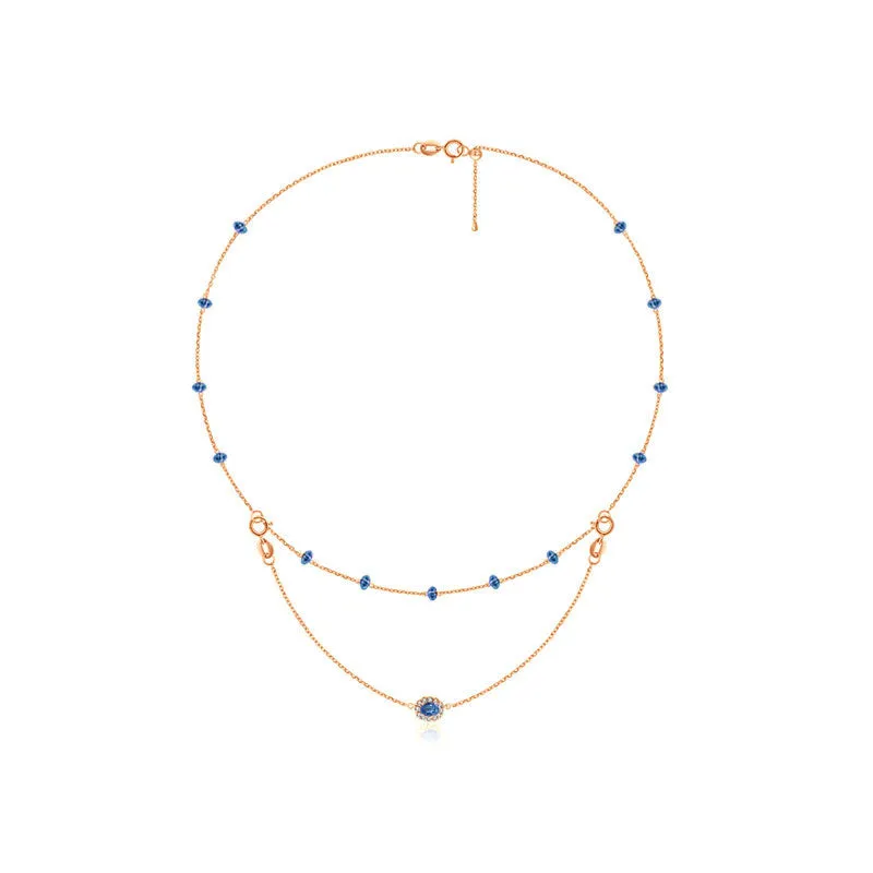 18k Gold 2 Ways By The Yard Sapphire Bead Necklace