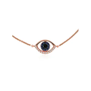 18k Gold Evil Eye Sapphire and Diamond Bracelet