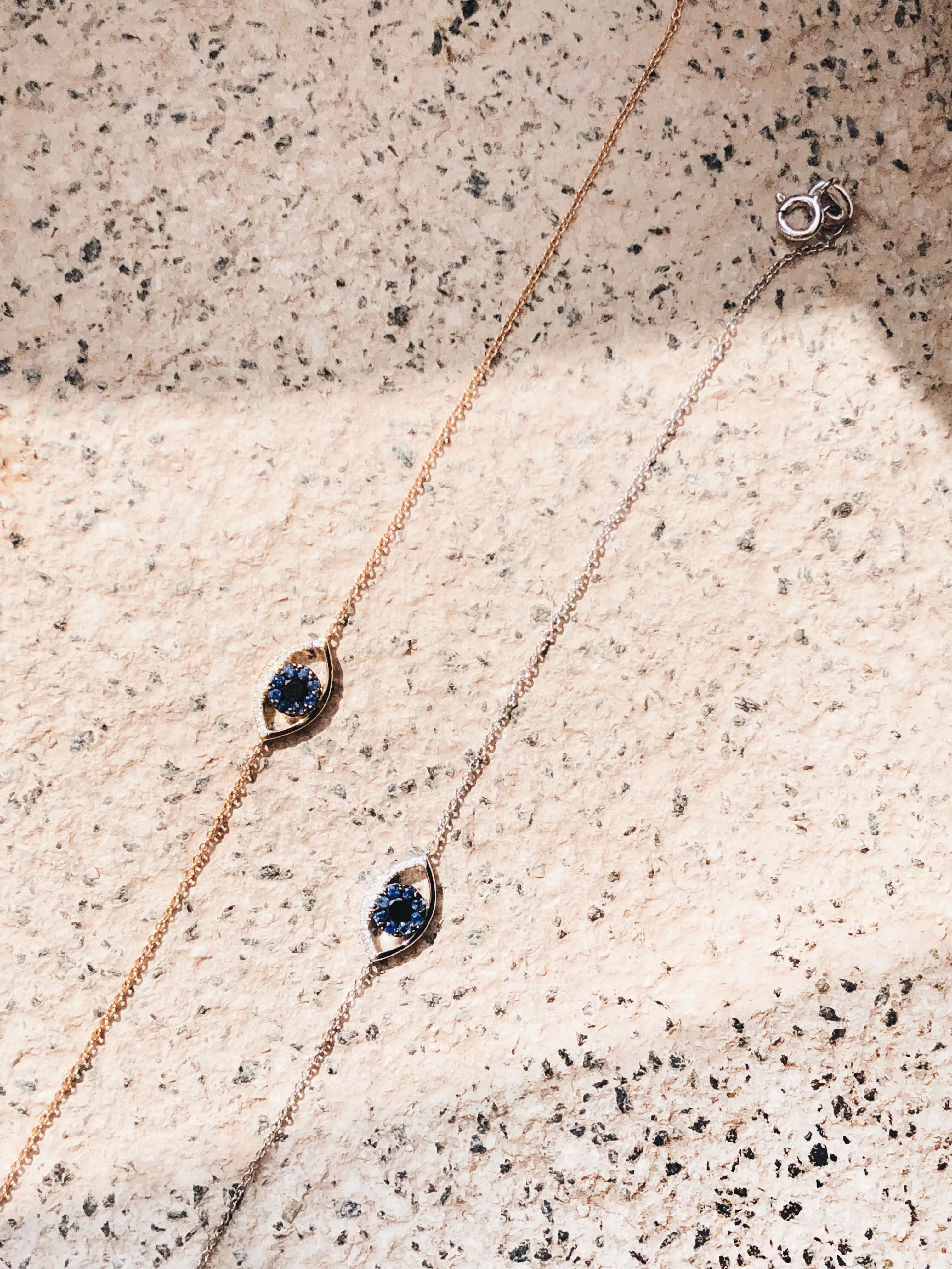 18k Gold Evil Eye Sapphire and Diamond Bracelet