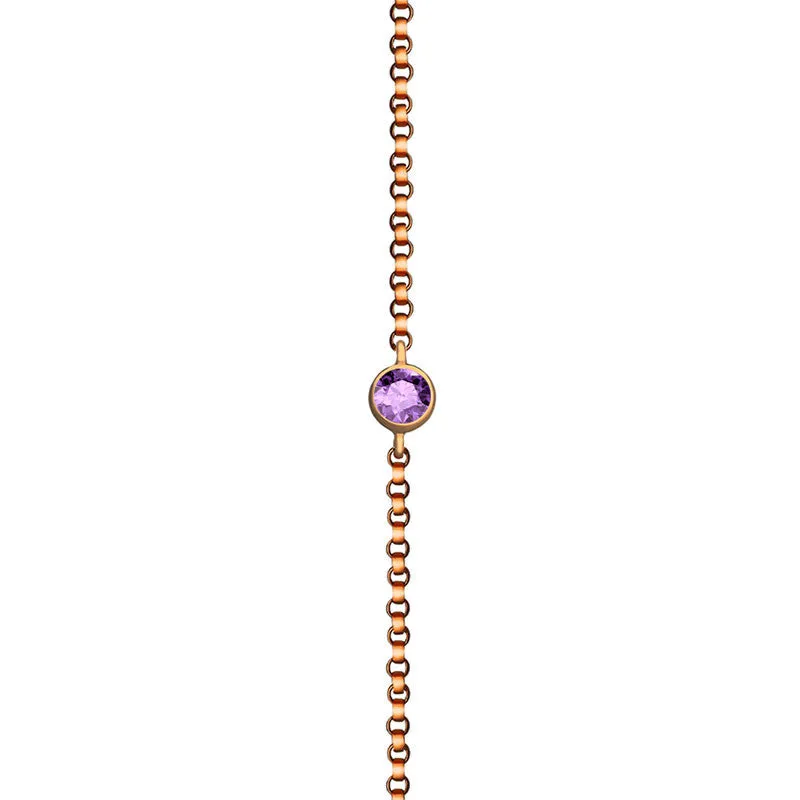18k Gold June Birthstone Light Amethyst Bracelet