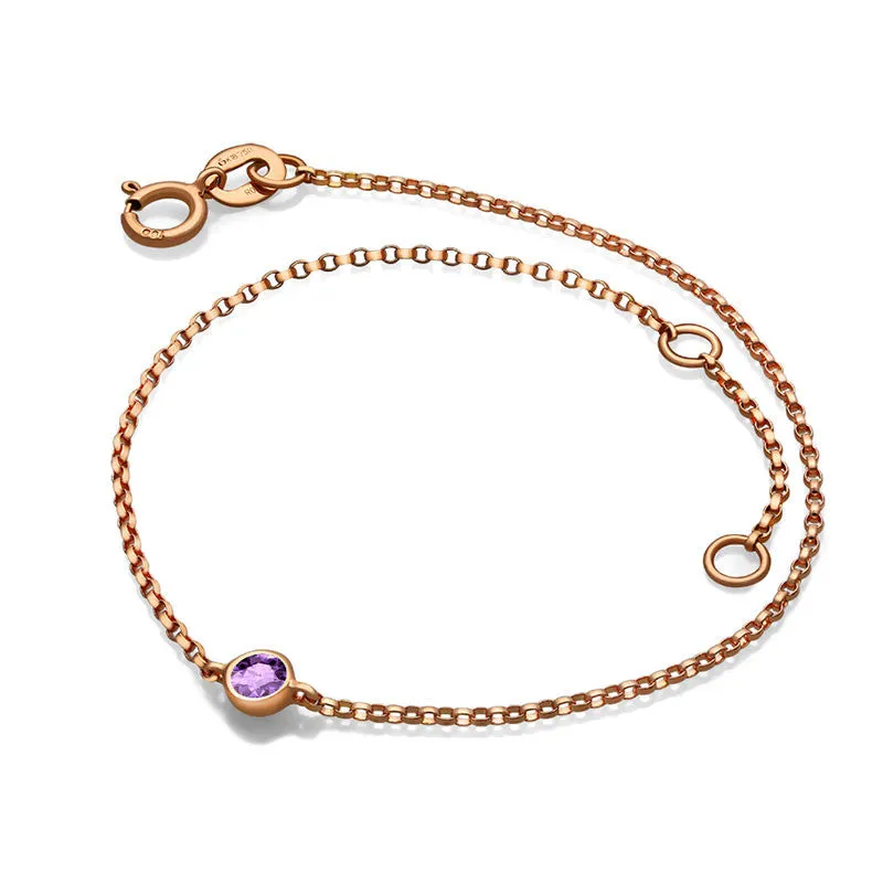 18k Gold June Birthstone Light Amethyst Bracelet