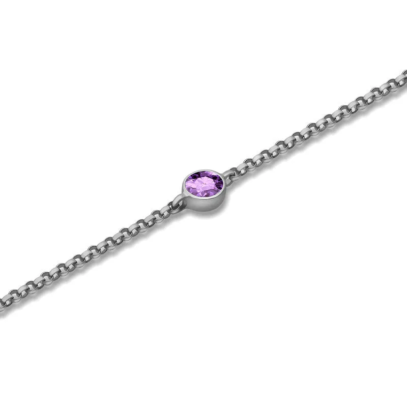 18k Gold June Birthstone Light Amethyst Bracelet