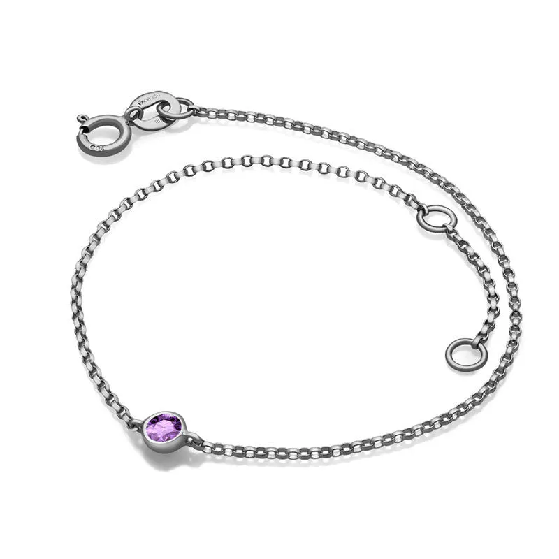 18k Gold June Birthstone Light Amethyst Bracelet