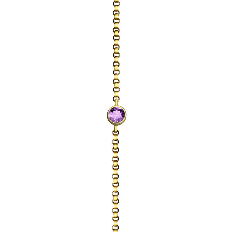 18k Gold June Birthstone Light Amethyst Bracelet
