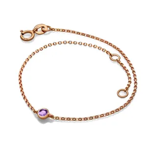 18k Gold June Birthstone Light Amethyst Bracelet