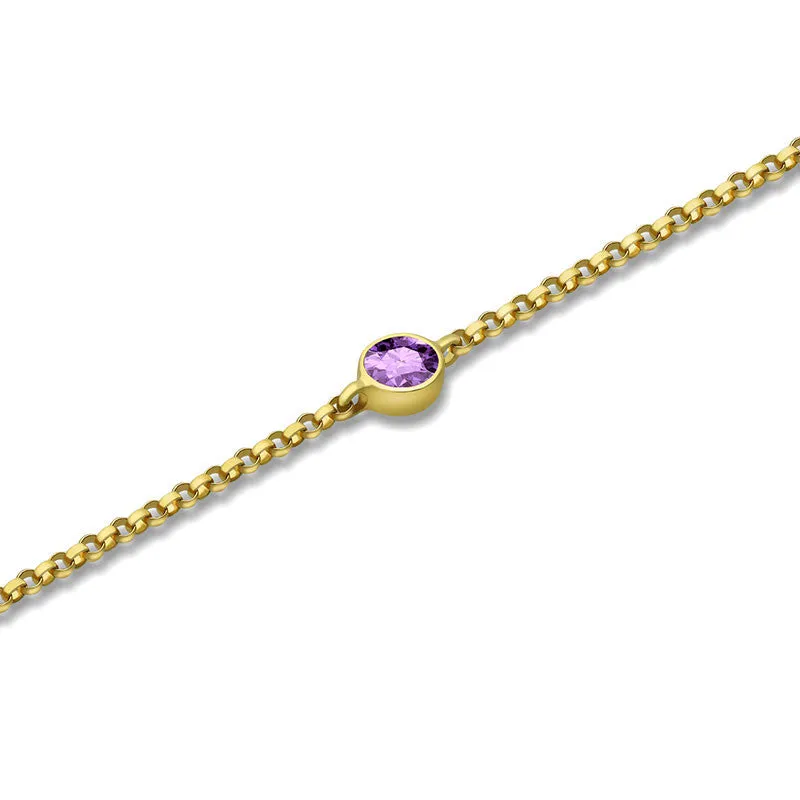 18k Gold June Birthstone Light Amethyst Bracelet