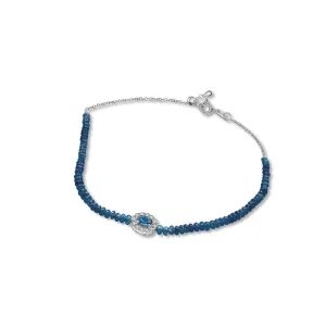 18k Gold Sapphire Beaded Diamond Bracelet