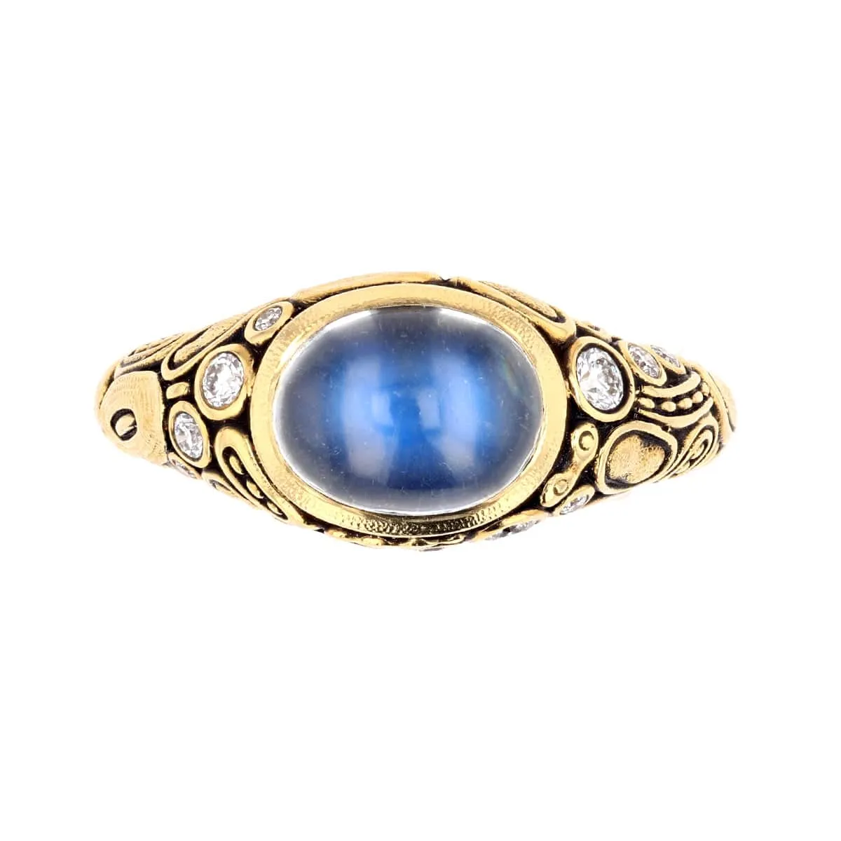 18K Moonstone & Diamond Ring - R-54