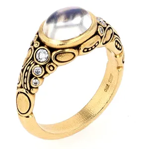 18K Moonstone & Diamond Ring - R-54