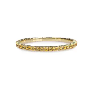18K Stretch Yellow Sapphire Tennis Bracelet, 8.55-18 Carats