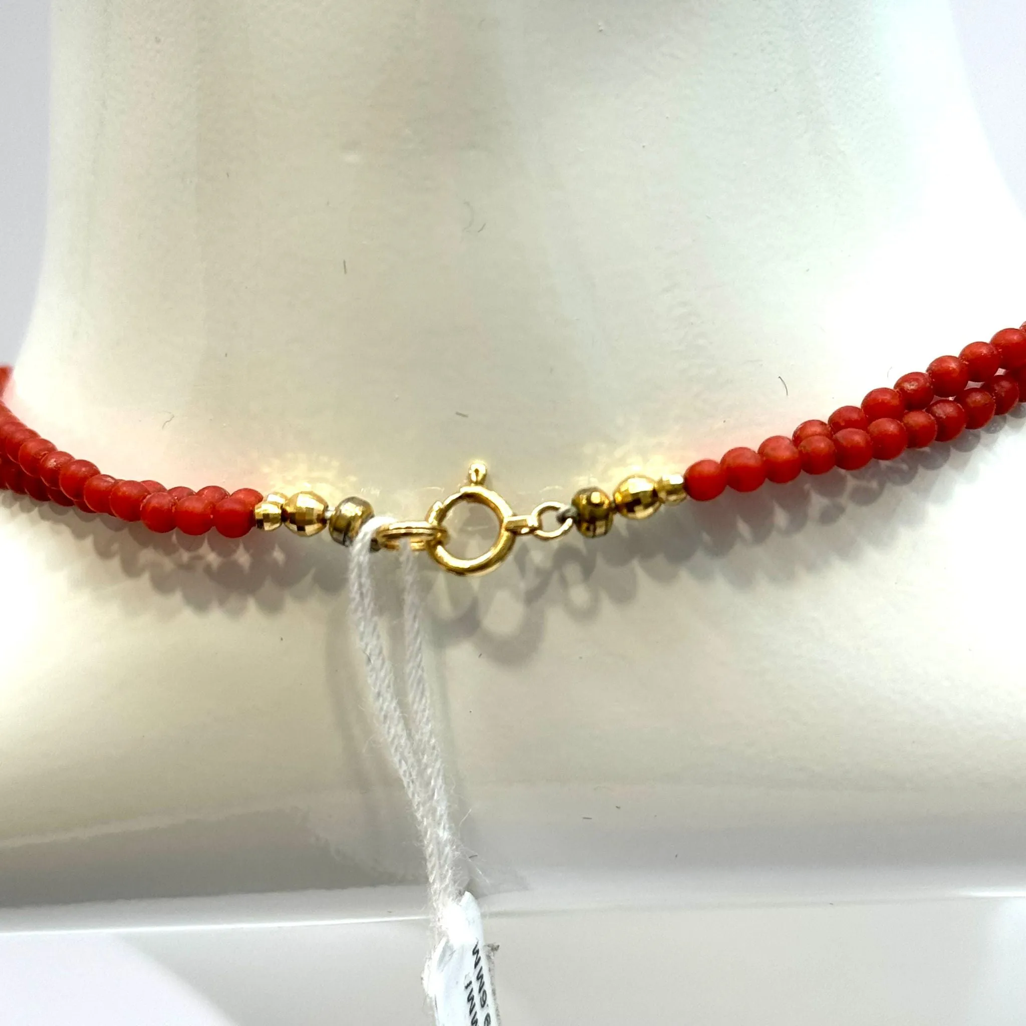 18KYG Coral and South Sea Pearl Necklace