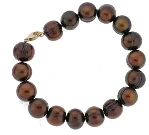 18" Chocolate Ring Pearl Necklace with Bracelet (SKU: 190810)