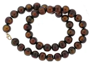18" Chocolate Ring Pearl Necklace with Bracelet (SKU: 190810)