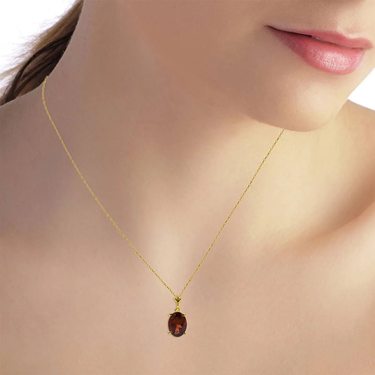 3.12 Carat 14K Solid Yellow Gold Made Of Dawn Garnet Necklace