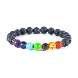 7 Chakra Healing Natural Stone Bead Bracelet Adjustable Lava Diffuser Unisex