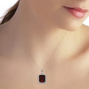 7.8 Carat 14K Solid White Gold Necklace Natural Diamond Garnet