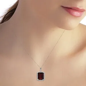 7.8 Carat 14K Solid White Gold Necklace Natural Diamond Garnet