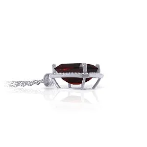 7.8 Carat 14K Solid White Gold Necklace Natural Diamond Garnet