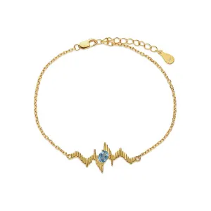 925 Silver Lightning Heartbeat Natural Topaz Bracelet