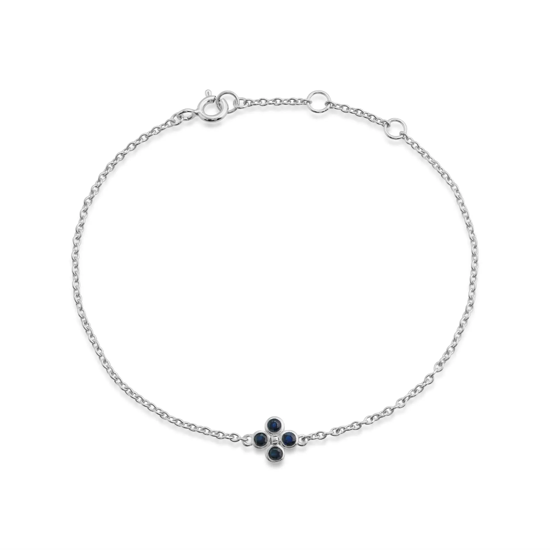 925er Sterlingsilber Saphir 7zoll Armband