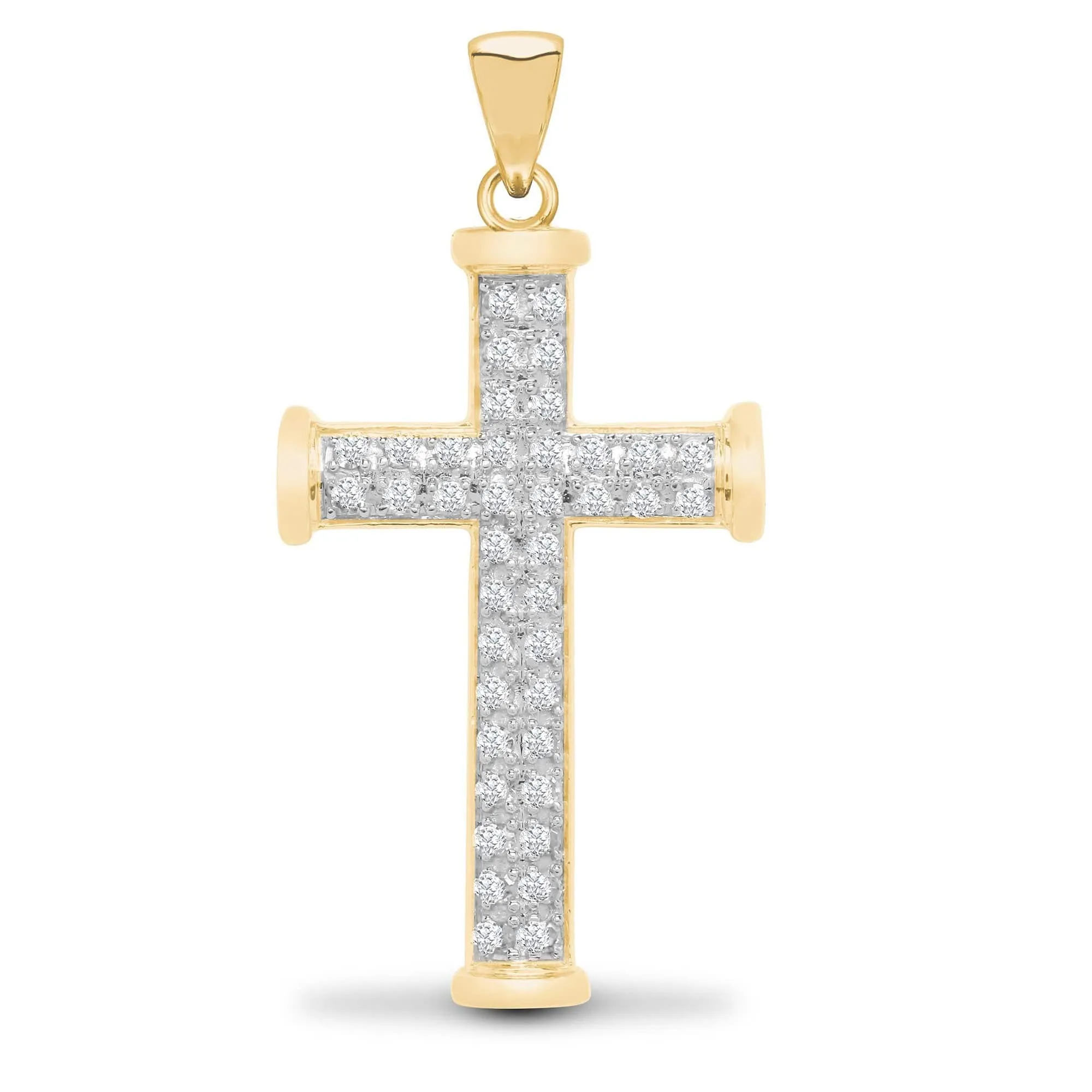 9ct Yellow Gold Diamond Cross