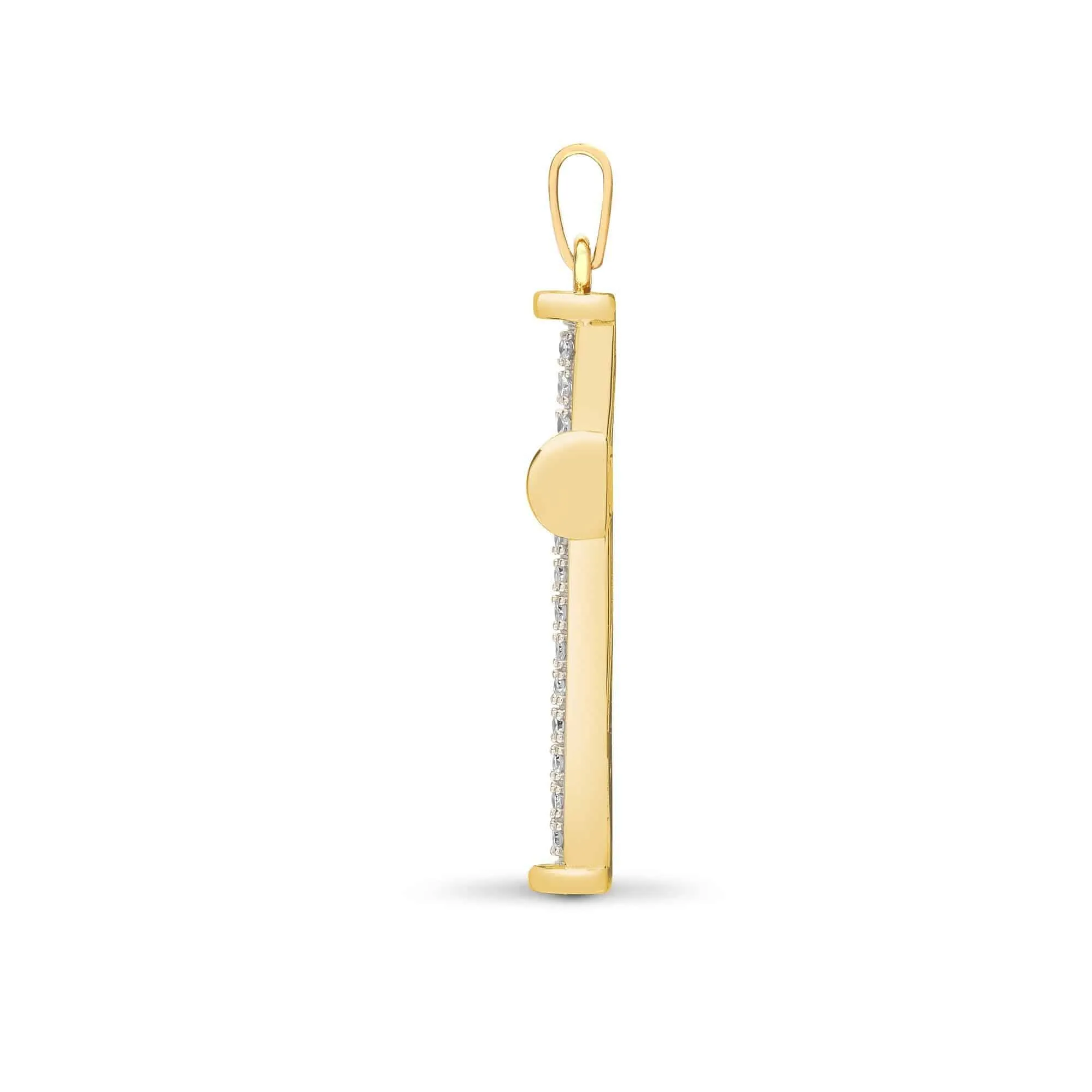 9ct Yellow Gold Diamond Cross