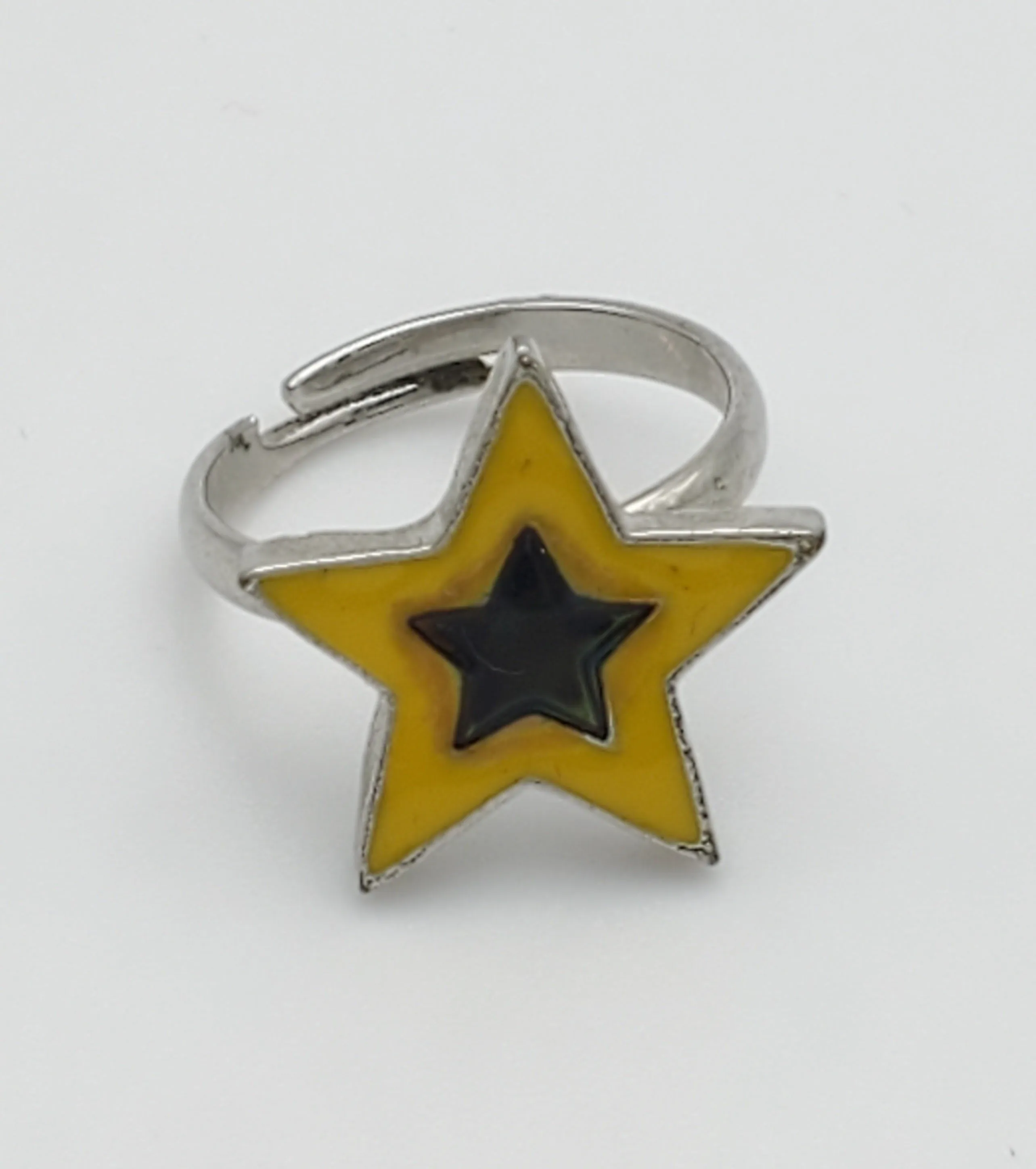 Adjustable Yellow & Blue Enamel Star Toe Ring - Size 2 