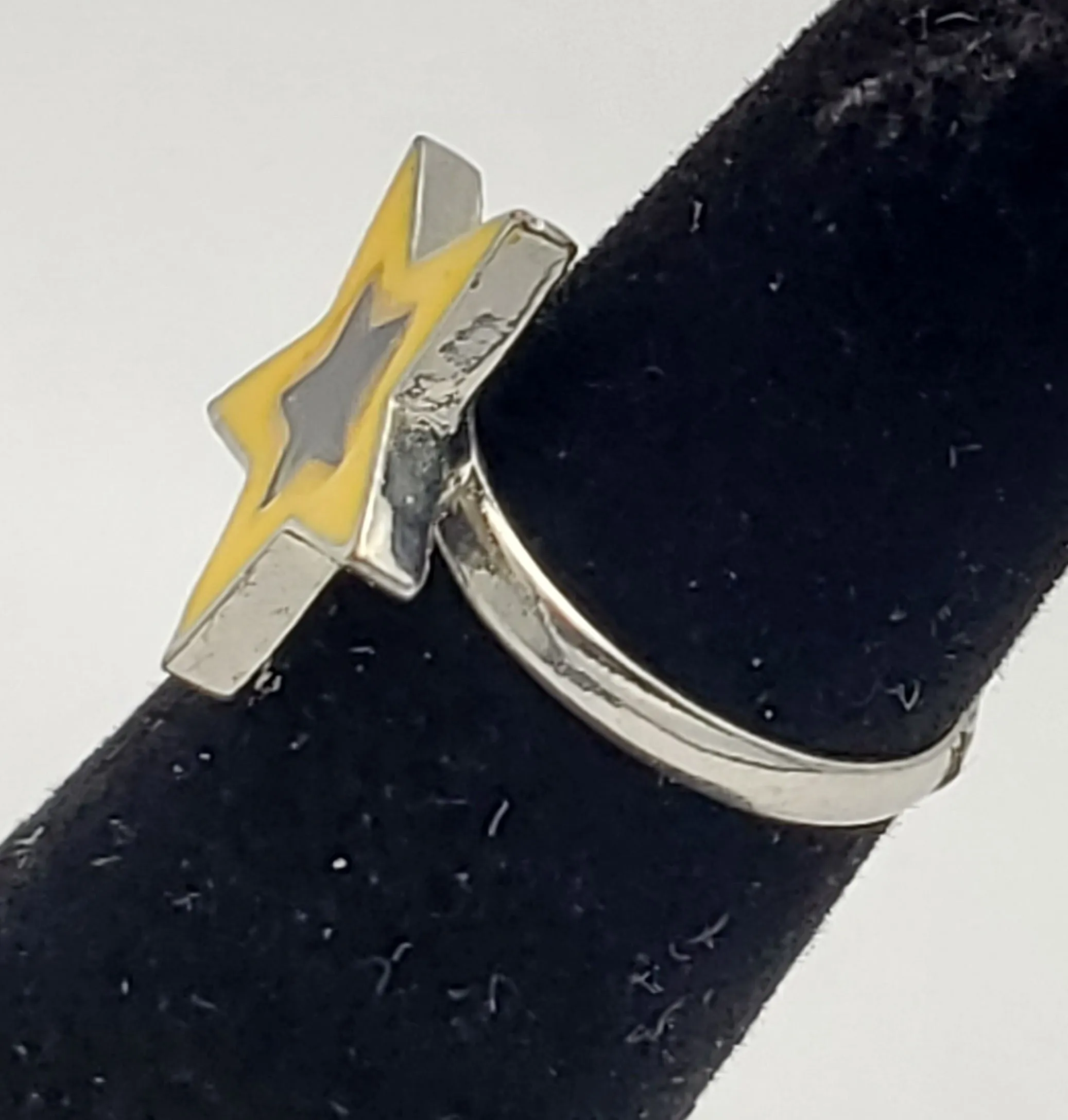 Adjustable Yellow & Blue Enamel Star Toe Ring - Size 2 