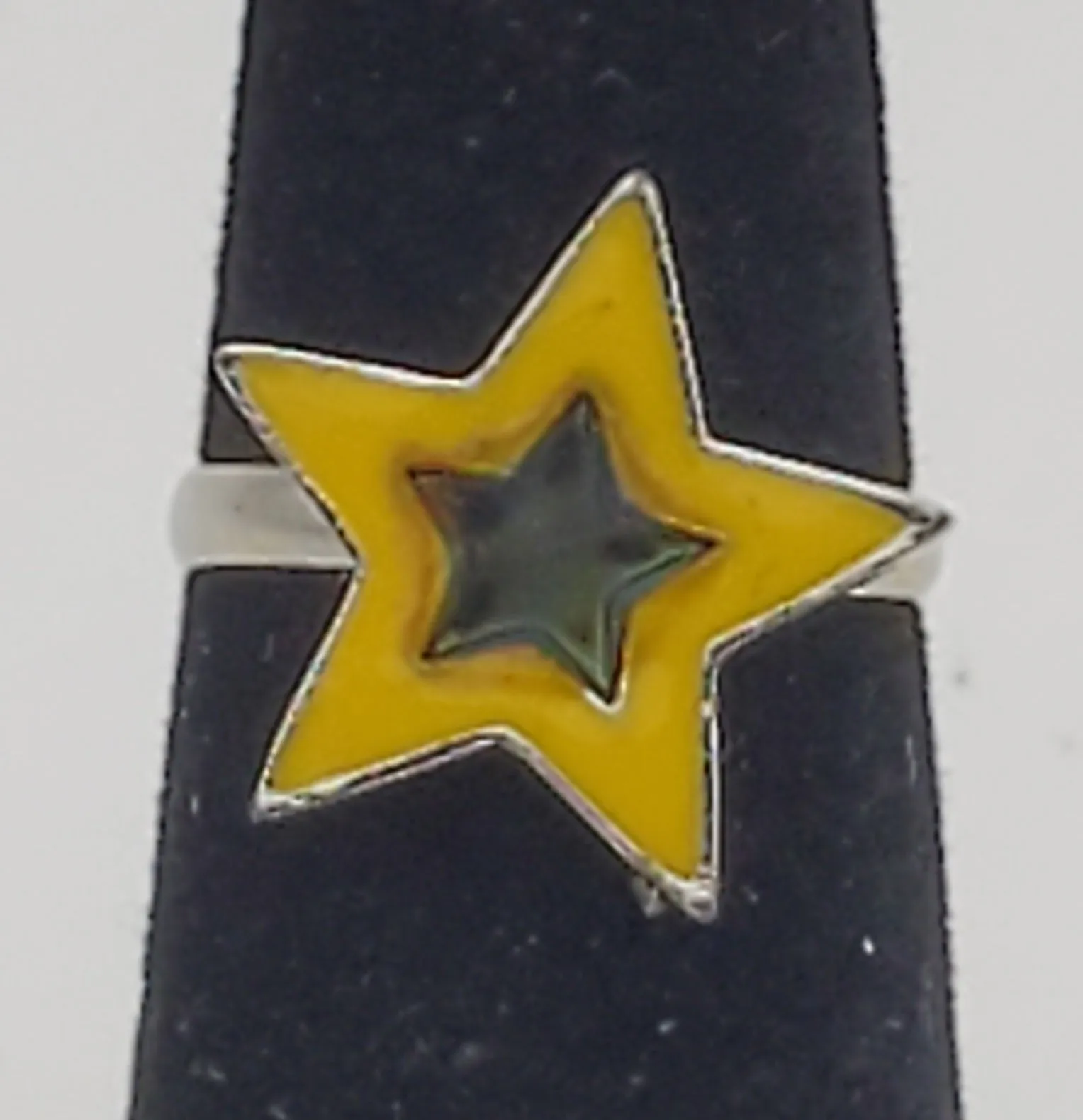 Adjustable Yellow & Blue Enamel Star Toe Ring - Size 2 