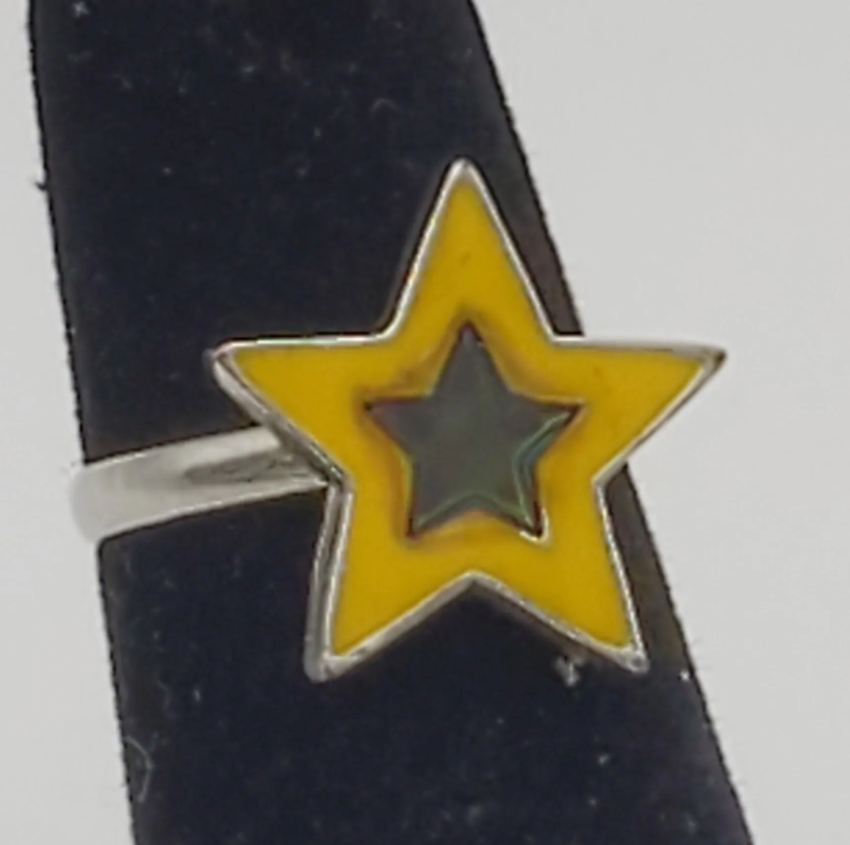 Adjustable Yellow & Blue Enamel Star Toe Ring - Size 2 