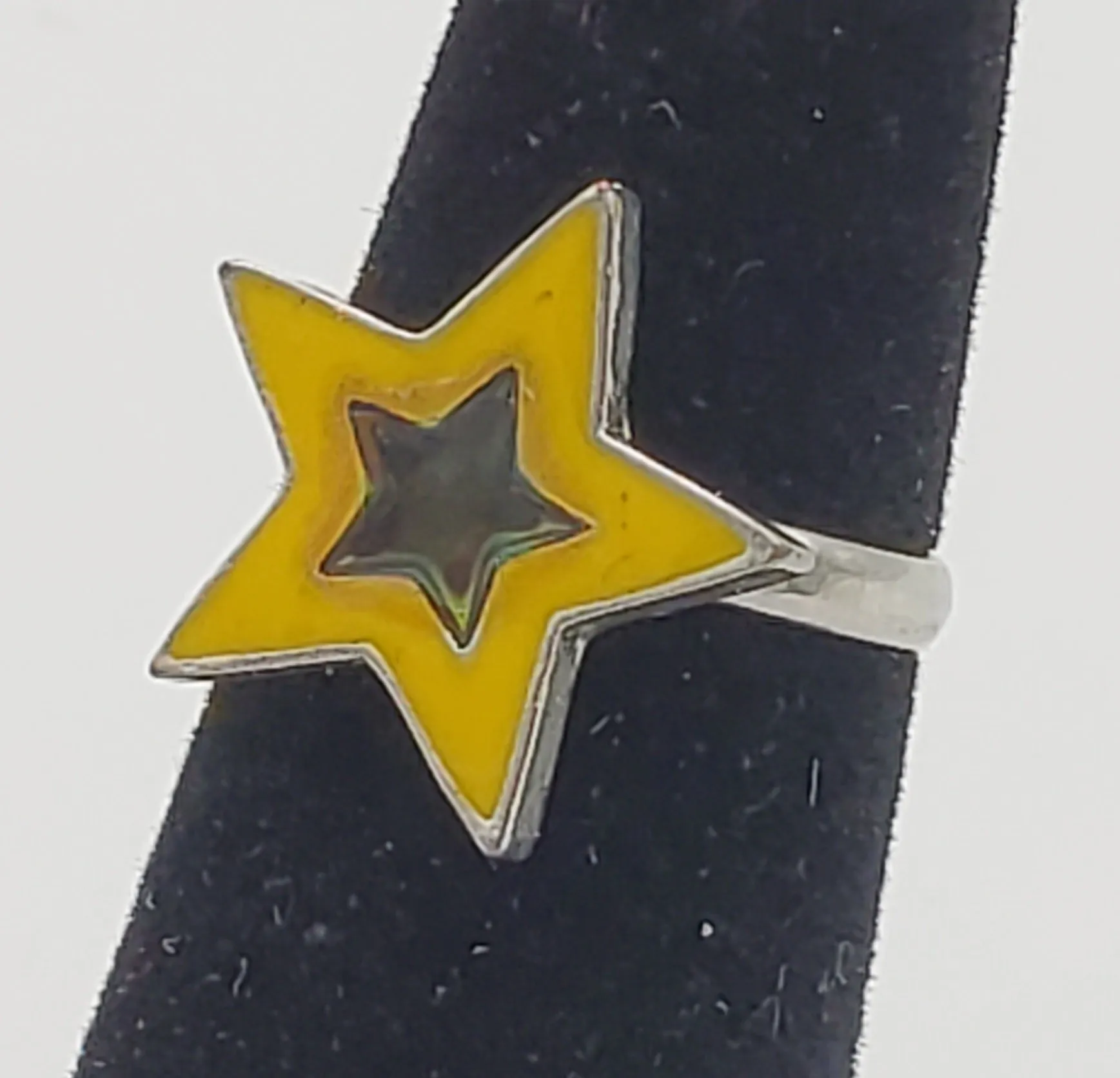 Adjustable Yellow & Blue Enamel Star Toe Ring - Size 2 