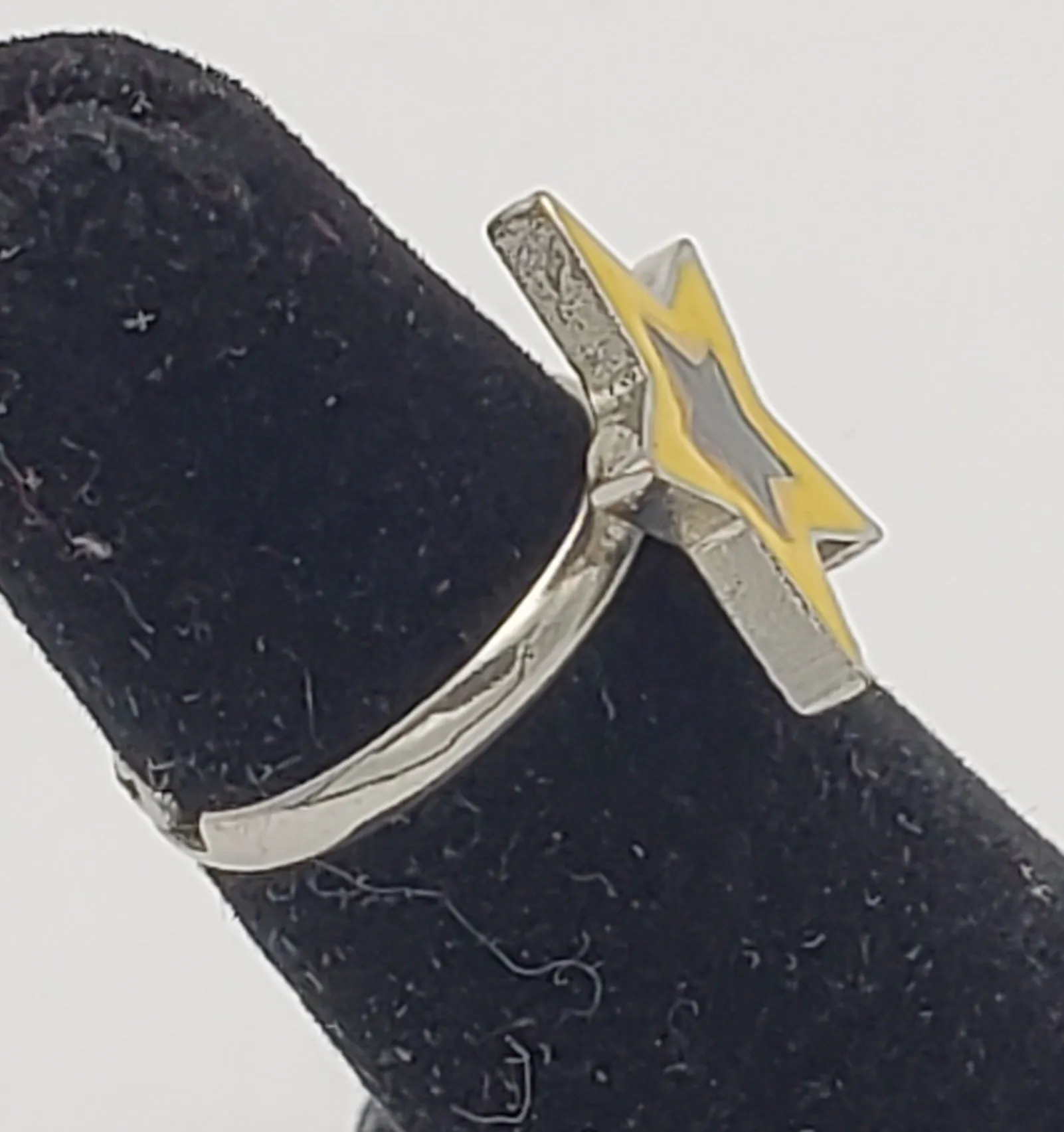 Adjustable Yellow & Blue Enamel Star Toe Ring - Size 2 