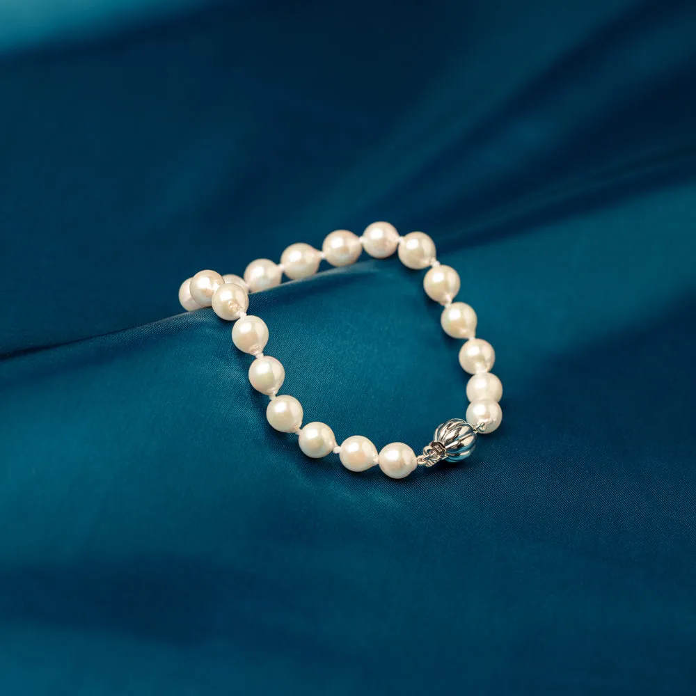 Akoya Pearl Bracelet With 9ct White Gold Clasp