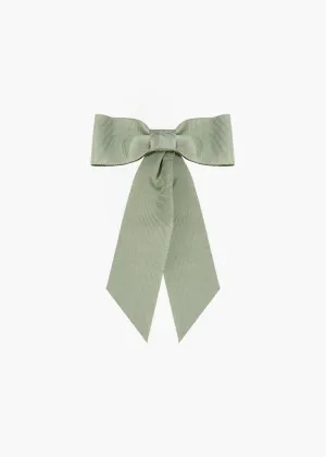 Alice Grosgrain Bow Barrette -- Pistachio